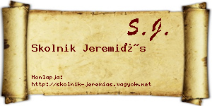 Skolnik Jeremiás névjegykártya